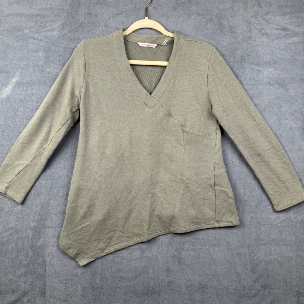 Soft Surroundings Asymmetrical V Neck Long Sleeve Tunic Top Beige M